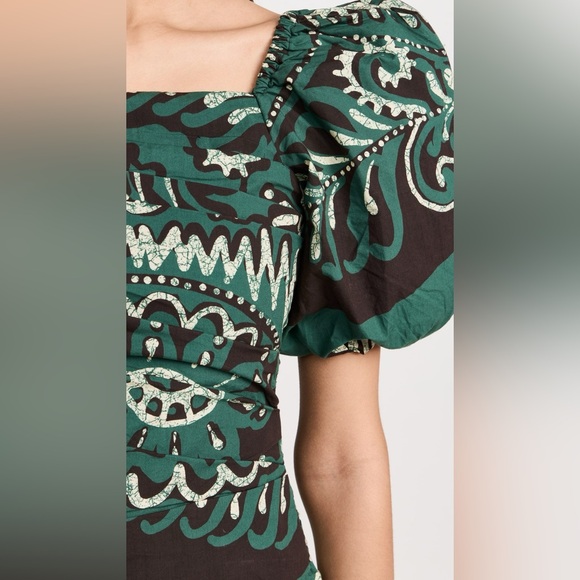 NWT - SEA Green Charlough Print Paisley Puff Sleeve Draped Dress - Size 4 - Picture 3 of 9
